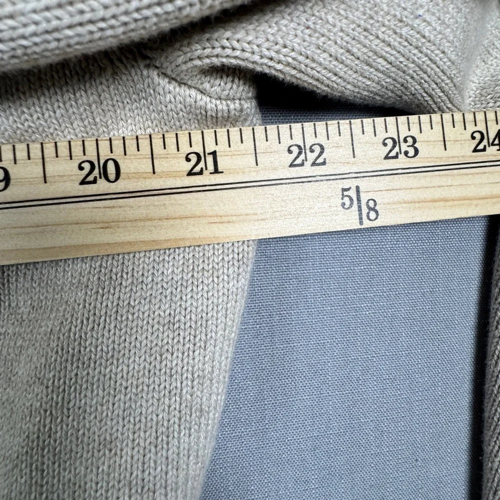 NWOT J. Crew Quarter Zip Sweater Mens Large Beige Cotton MockNeck Pullover